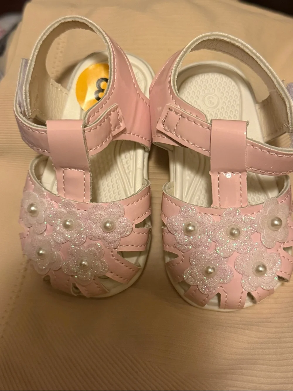 Toddler Pink Flower Pearl Sandals - Kids Shoes